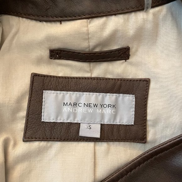 Andrew Marc Brown Leather Jacket - Picture 6 of 6